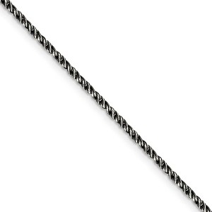 Black Bow Jewelry 1.7mm Sterling Silver Black Plated Solid Twisted Wheat Chain Necklace - 1 of 4