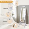 Dolonm Queen Anne Style 16 in. W x 59.25 in. H Floor Mirror Standing Mirror Tilting Oval Wood Full Length Mirror - 3 of 4