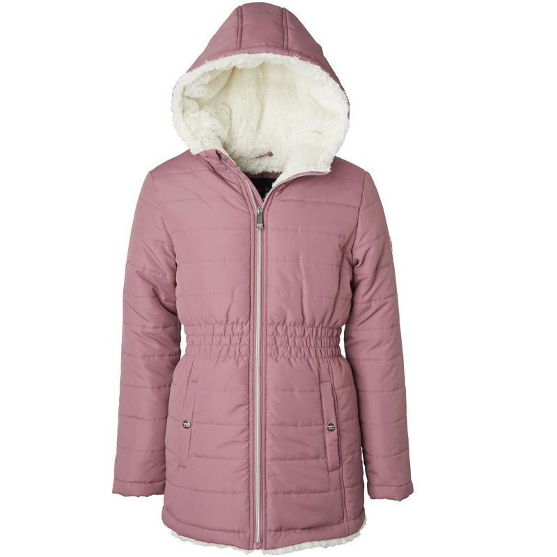 Limited Too Little Girl Midweight Long Puffer Jacket with Baby Fur Lining, 2 of 3