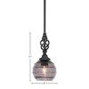 Toltec Lighting Elegante 1 - Light Pendant in  Matte Black with 6" Smoke Ribbed Shade - 2 of 2