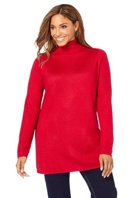Jessica London Women's Plus Size Cotton Cashmere Turtleneck