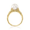Ross-Simons 9-9.5mm Cultured Pearl Filigree Ring in 14kt Yellow Gold - 4 of 4