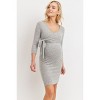 Hello Miz Women's 3/4 Sleeve Wrap V Neck Maternity Dress - 2 of 4