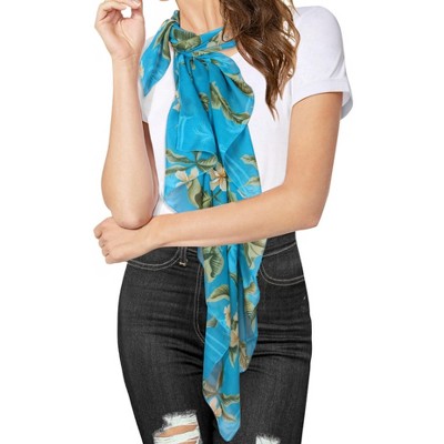 LA LEELA Women's Beachwear Vacation Holiday Scarfs Hair Summer Scarves and Wraps Headscarf One Size Short Blue_Y38