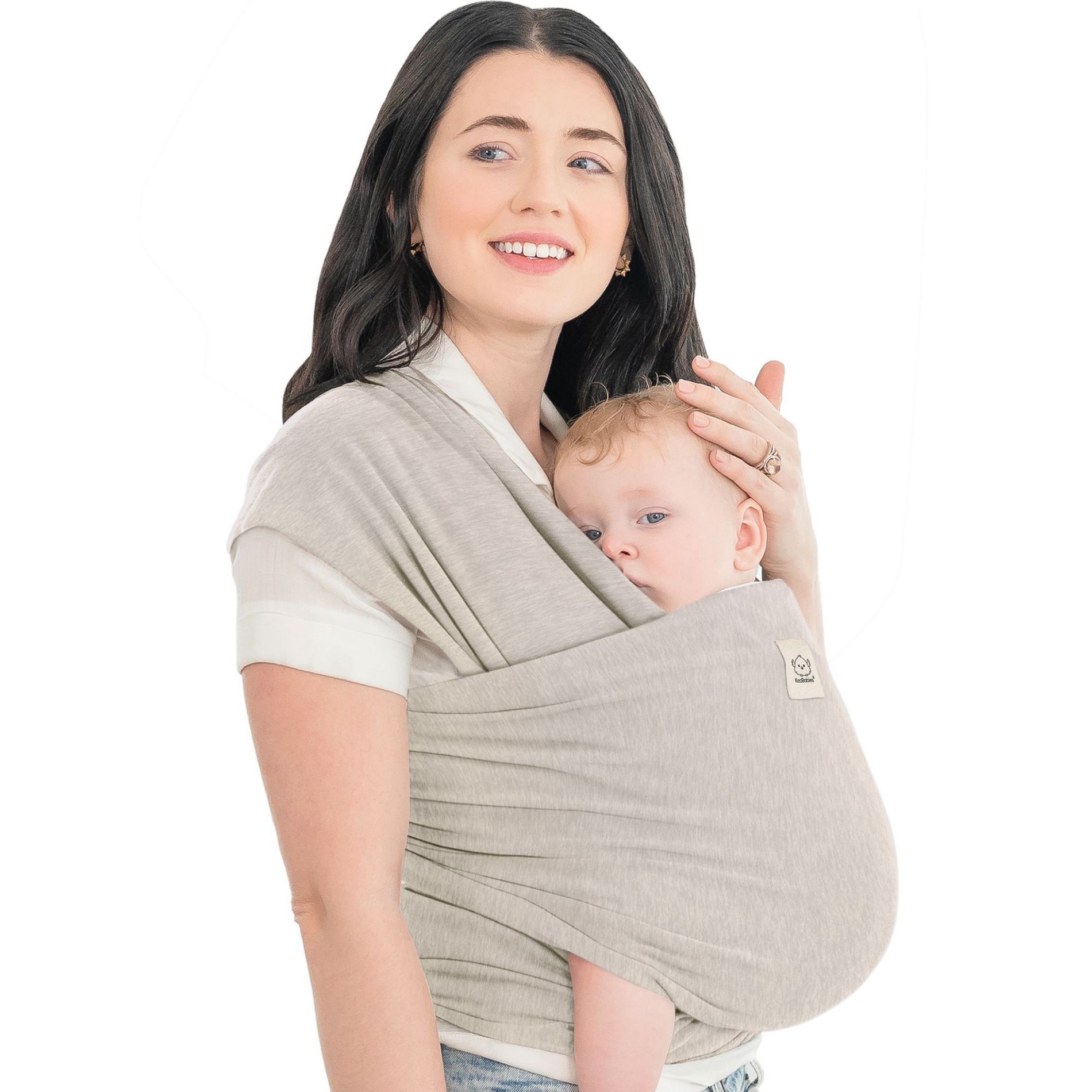 KeaBabies Original Baby Wraps Carrier, Baby Sling Carrier, Stretchy Infant Carrier for Newborn, Toddler (Stone Gray)