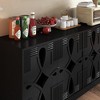 Lyngins Sideboard Buffet Cabinets with Elegant Wood Grain,Organizer with Outlet Holes,Coffee Bar Cabinets,Credenzas for Kitchen,Entryway - 4 of 4