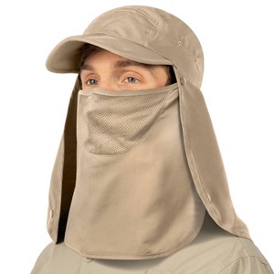 SUN CUBE Fishing Sun Hat with Neck Flap for Men UV Protection Cover Outdoor Bucket Cap with Face Covering for Hiking Running - 1 of 4