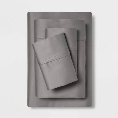 Twin/twin Xl Solid Performance 400 Thread Count Sheet Set Gray ...