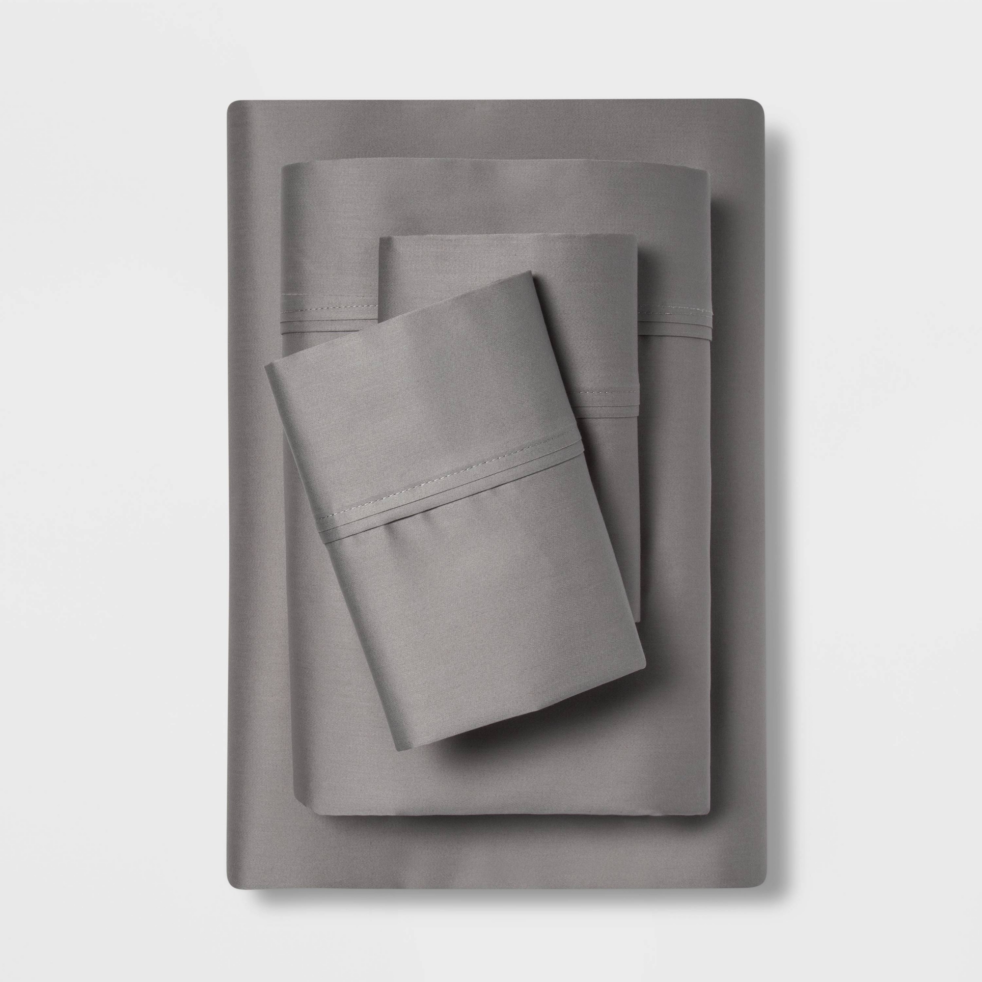 King Solid Performance 400 Thread Count Sheet Set Gray - Threshold™