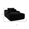 HomeRoots 67" Black Corduroy Oversized Chaise Lounge Chair And Toss Pillows - 3 of 4