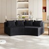 Curved Corduroy Modular Sectional Sofa, Symmetrical Semi-Circular Couch with 4 Pillows, Foam-Filled No Assembly Sofa for Living Room, Office, Bedroom - 2 of 4