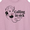 Women's - Instant Message - Calling In Sick Of Sh-t Graphic Racerback Tank - 2 of 4