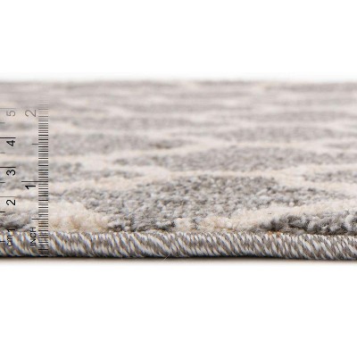 Elegant Dark Grey Synthetic Trellis 5' x 8' Indoor Rug