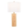 LumiSource Cylinder Ash 27" Contemporary Wood Table Lamp Ash Wood, Antique Brass, and White Linen - 2 of 4