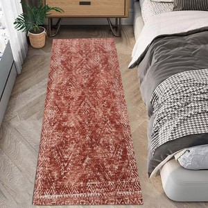 Vintage Geometric Rug Washable Indoor Bedroom Rugs Non Slip Low Pile Area Rug - 1 of 4