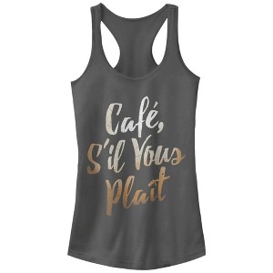 Juniors Womens CHIN UP Cafe S'il Vous Plait Racerback Tank Top - 1 of 3