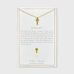 Tiny Tags 14K Gold Plated Key Chain Necklace - Gold