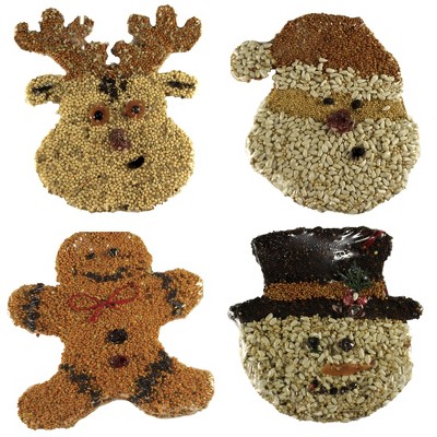 Home & Garden 6.0" Birdie Cookies Santa Snowman Reindeer Ginger Mr Bird  -  Bird And Wildlife Food
