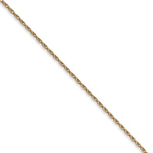 Black Bow Jewelry 0.7mm, 14k Yellow Gold, Cable Rope Chain Necklace - 1 of 4