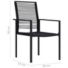 vidaXL Outdoor Garden Chairs, Set of 4, Black PVC Hollow Rattan, Heavy-Duty and Easy to Maintain with Comfortable Backrest - 4 of 4
