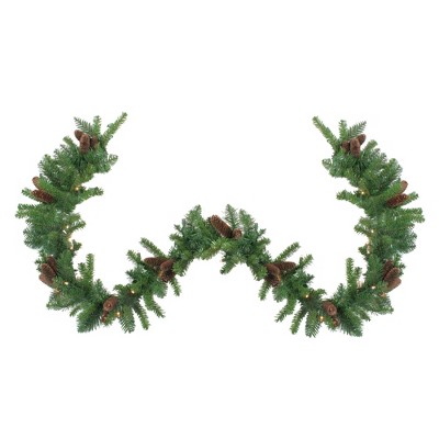 Northlight 9' x 12" Prelit Dakota Red Pine Artificial Christmas Garland - Clear Lights