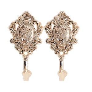 Unique Bargains Curtain Holdbacks Fan Hooks Zinc Alloy 3.86"x1.97" 1 Pair - 1 of 4