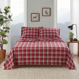Sapphtopaz Twin/Full/Cal King Comforter Set Plaid with 1 Flat Sheet,1 Fitted Sheet,1/2 Pillowcase,Bed Set Coverlet for All Seasons,Machine Washable - 1 of 4