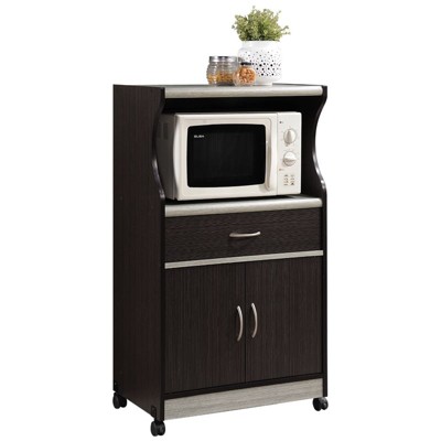 Microwave Kitchen Cart in Chocolate Gray - Hodedah