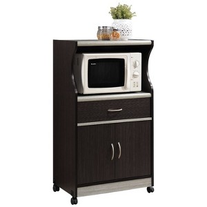 Microwave Kitchen Cart in Chocolate Gray - Hodedah - 1 of 4