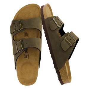 CUSHIONAIRE Men's Lane Cork Footbed Sandal with +Comfort,  Arch Support, Adjustable Straps, Casual Summer Footwear - 1 of 4