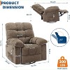 Rocking Recliner Chair with Vibration Massage and Heat, 360° Swivel Oversized Recliner Sofa with Side Pocket, Perfect for Living Room,Bedroom,Nursery - 3 of 4