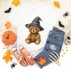Watercolor Witchy Bear - Kids Youth Short Sleeve Tee and Toddler Short Sleeve Tee - 2 of 3