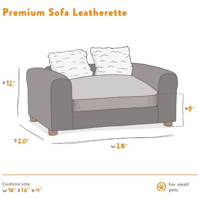 Espresso Extra Large Faux Leather Dog Sofa with Wood Frame