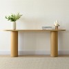 70" Narrow Console Table,Modern Wood Console Table With Double Pedstal,Grain Paper Console Table for Entryway,Living Room-Tanpinhause - 2 of 4