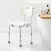 VEVOR Shower Chair, Shower Seat with Back, Adjustable Height Shower Stool, Shower Chair for Inside Shower Bathtub, 350 lbs Capacity, White - 2 of 4