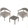 3-Piece Patio Conversation Set with 2 Cushioned Chairs and Coffee Table, Small Space Outdoor Furniture for Balcony or Porch – The Pop Home - 3 of 4