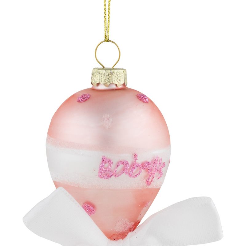 Northlight 5" Baby Girl's First Christmas 2023 Glass Ornament, 5 of 7