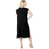HAPPY BAY Women's Summer Vacation Beachwear Swim Suit Loose Bathing Suit Swim Beach Cover-up Dress Robe X-Large-XX-Large Black Solid - 3 of 4