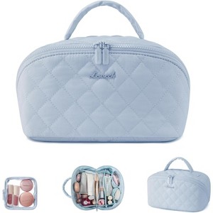 LOVEVOOK Travel Makeup Bag for Women, 2Pcs Set Puffer Waterproof Cosmetic Organizer - 1 of 3