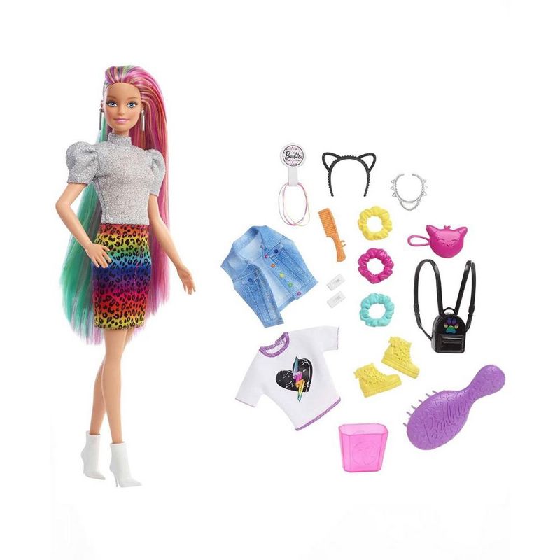 Barbie Leopard Rainbow Hair Doll, 2 of 5