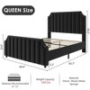 Coolmee Queen/King Size Velvet Upholstered Platform Bed with 50.2" Headboard, Bed Frame with Vertical Channel Tufted Headboard & Footboard - 2 of 4