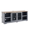 VYNXARIA Modern Farmhouse Light Blue TV Media Stand with Glass Door Cabinets for TVs Up to 80inch - 4 of 4