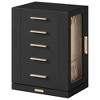 Jewelry Box 360° Rotating, Accessory Organizer with 5 Drawers, Glass Window Spacious - 3 of 4