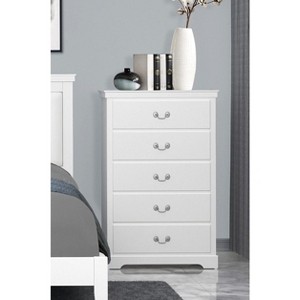 NicBex Classic 5-Drawer Dresser,Stylish Tall Dressers with Metal Handles,Chest of Drawers for Bedroom,Living Room,Hallway,Bedroom Furniture - 1 of 4