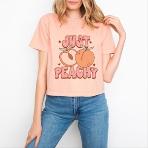Simply Sage Market Just Peachy Colorful Peach Boxy Crop Top - 1 of 4
