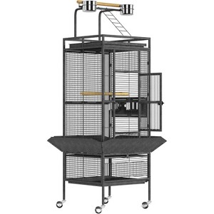 Coucheta 61" Large Parrot Cage with Stand - Features Rolling Caster Wheels & Play Top for Medium/Large Birds like Macaws, Available in Colors - 1 of 4