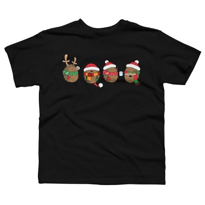 Boy's Design By Humans Christmas hedgehogs By Mangulica T-Shirt