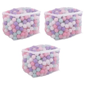 BalanceFrom 2.3 Inch 400 Crush Proof Play Pit Balls with Reusable Mesh Storage Bag for Playpens, Bounce Houses, and Kiddie Pools, 3 Pack - 1 of 4