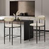 Beige Fabric Seating Bar Stool 2 Piece Set, Bar Height Upholstered Bar Stool - 2 of 4
