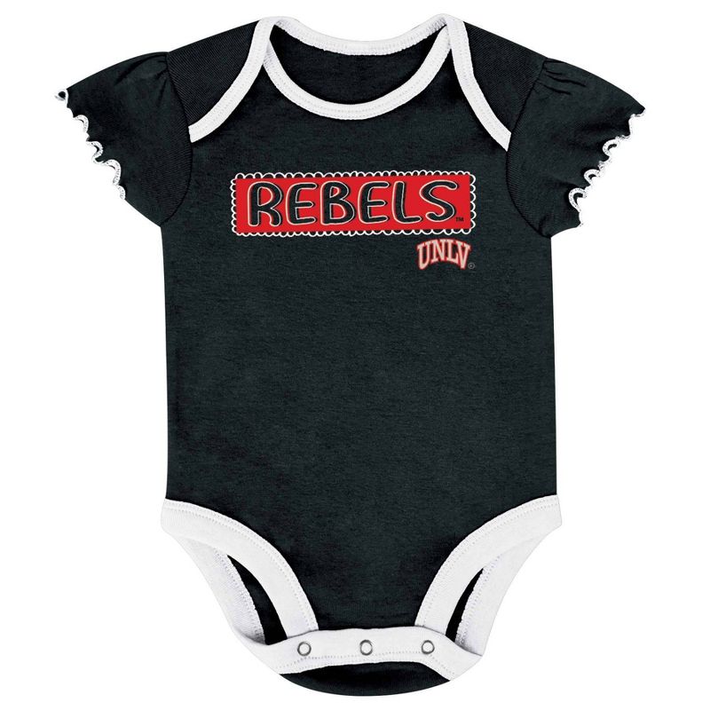 NCAA UNLV Rebels Infant Girls&#39; 3pk Bodysuit Set, 4 of 5